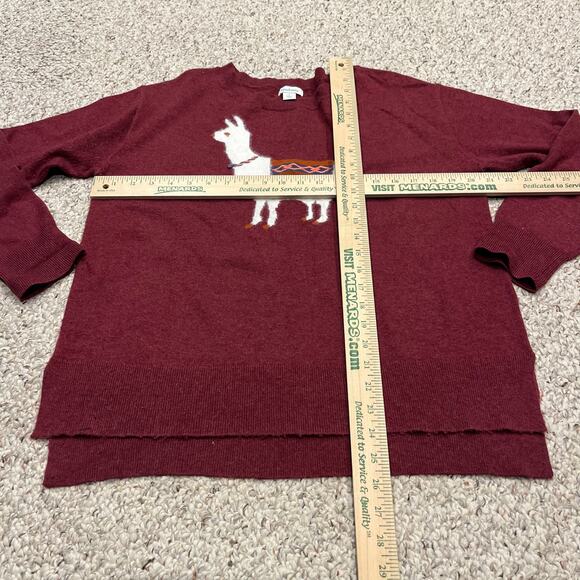 Sundance Laid Back Llama Sweater Sz S Burgundy Wool Blend Fall Casual Preppy - Picture 4 of 7